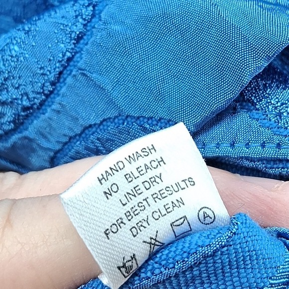 Erin London Y2K Blue Geometric Textured Button Down Shirt Womens 1X Retro‎ Bold - Picture 7 of 10